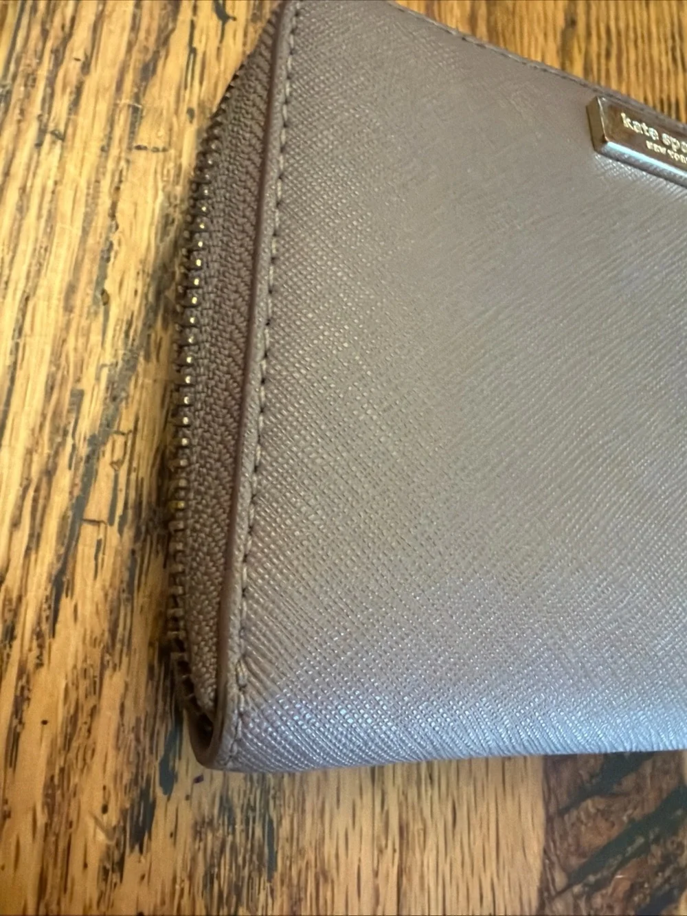 Kate Spade Medium Zip-around Wallet Plum Textured